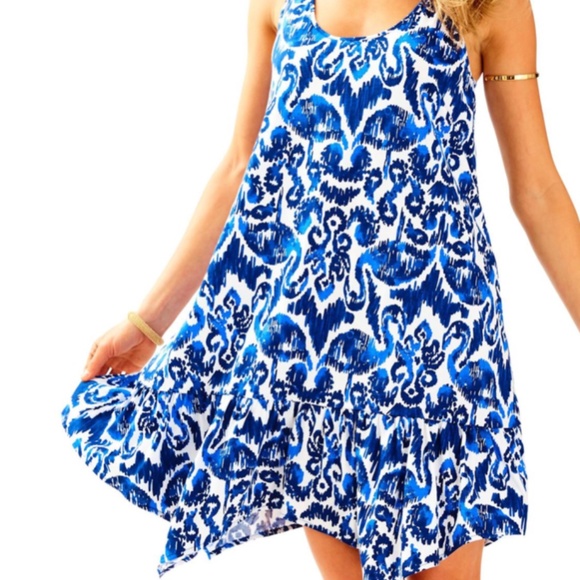 Lilly Pulitzer Hampton Dress Resort Navy Beach XS - Picture 3 of 13